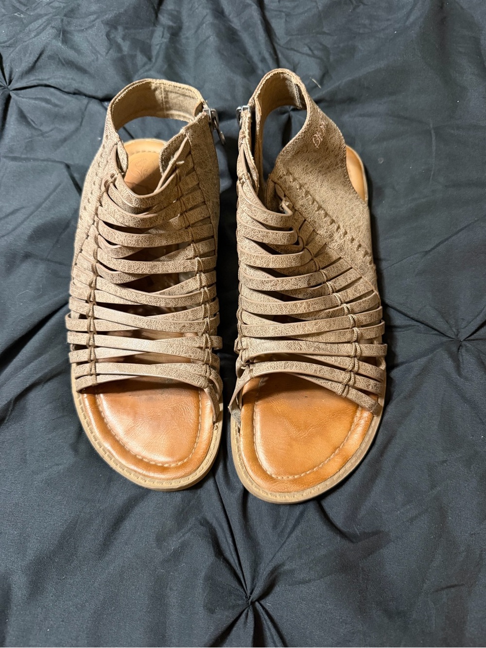 Woven Strappy Open-Toe Sandal - Taupe